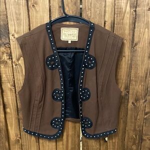 Brown Embellished Vest